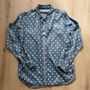 Sneak Peek Denim Shirt with White Dots